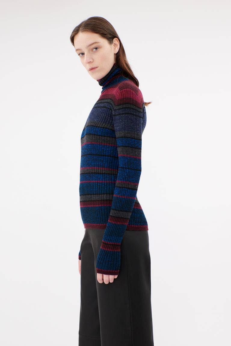 Odeeh Placed Stripe Wool Pullover, Vermillion Online