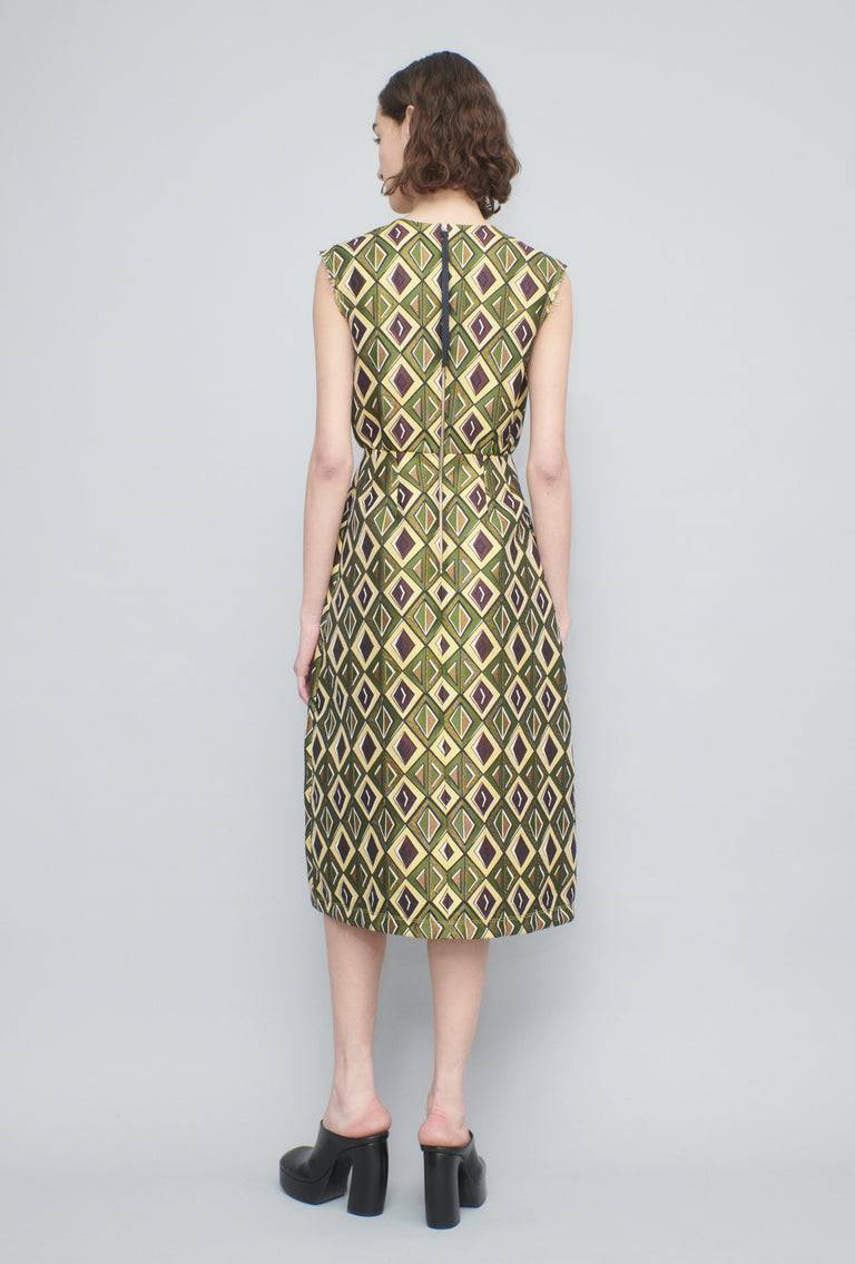 Odeeh Ethno Rhombs Kleid, Moss Limitierter Zeitrabatt