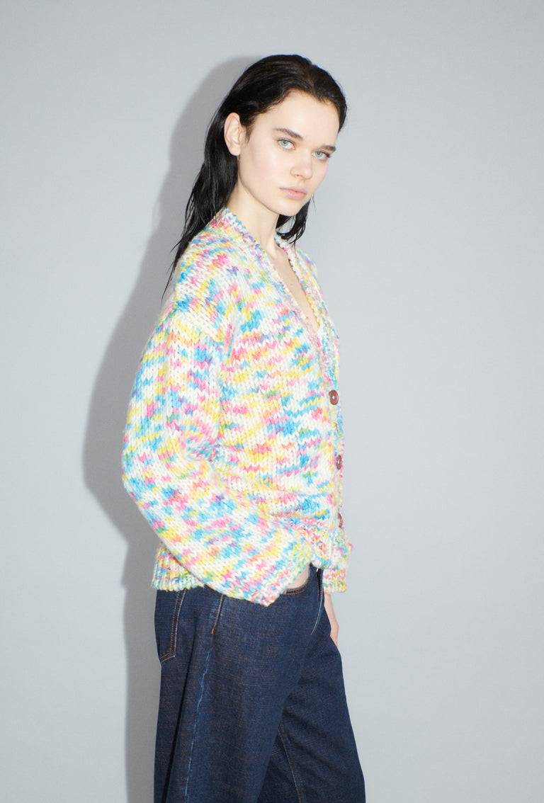 Odeeh Multicolour Printed Wool Cardigan, Candy Rabatt