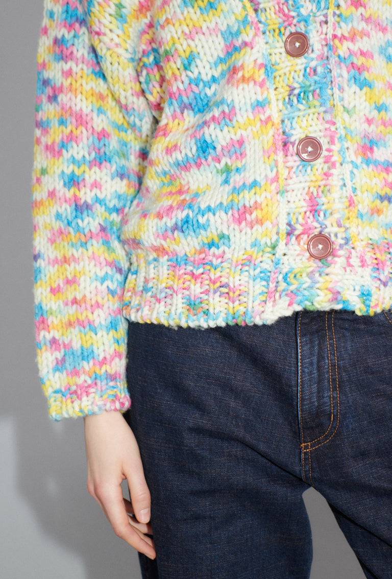 Odeeh Multicolour Printed Wool Cardigan, Candy Rabatt