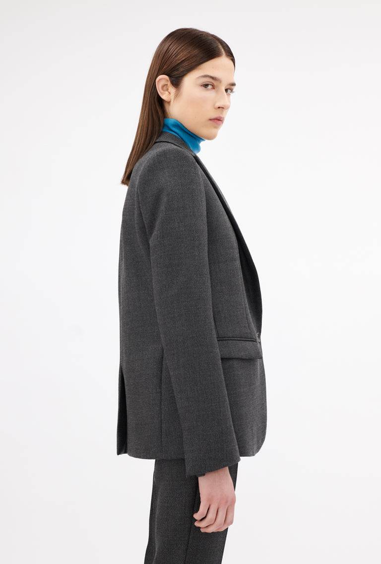Odeeh Savile Row Wool Pique Blazer, Charcoal Günstig kaufen