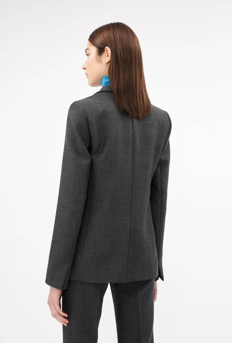 Odeeh Savile Row Wool Pique Blazer, Charcoal Günstig kaufen