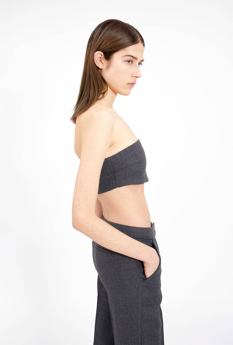 Odeeh Savile Row Wool Pique Top, Charcoal Exklusivangebot