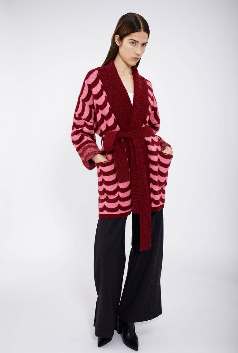 Odeeh Waves Cardigan, Pomegranate Weihnachtsangebot