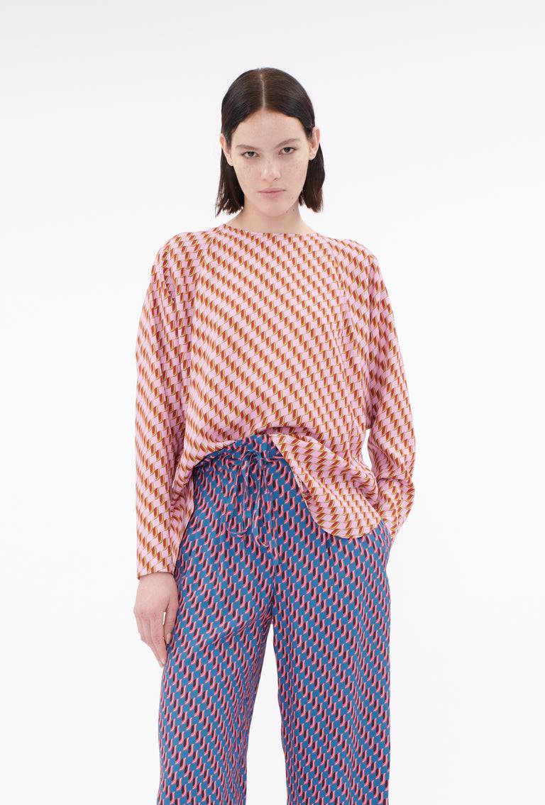 Odeeh Diagonal Waves Bluse, Candy Heißer Verkauf