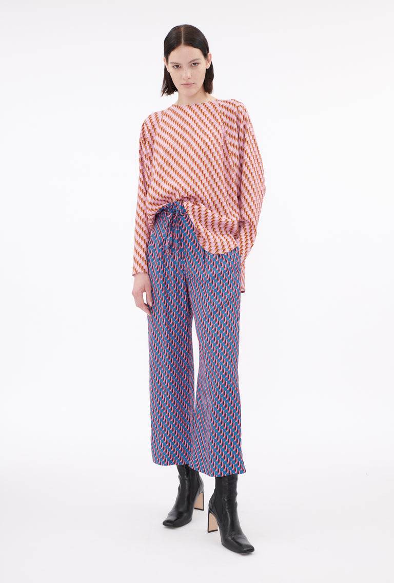 Odeeh Diagonal Waves Bluse, Candy Heißer Verkauf
