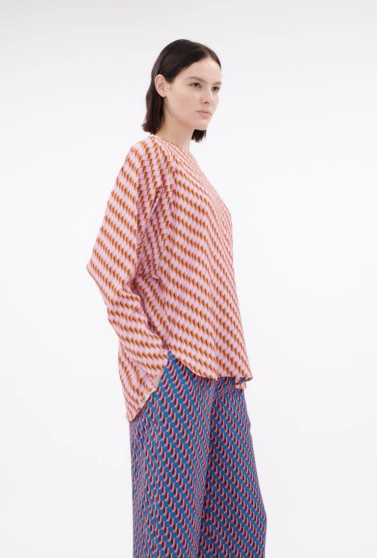 Odeeh Diagonal Waves Bluse, Candy Heißer Verkauf