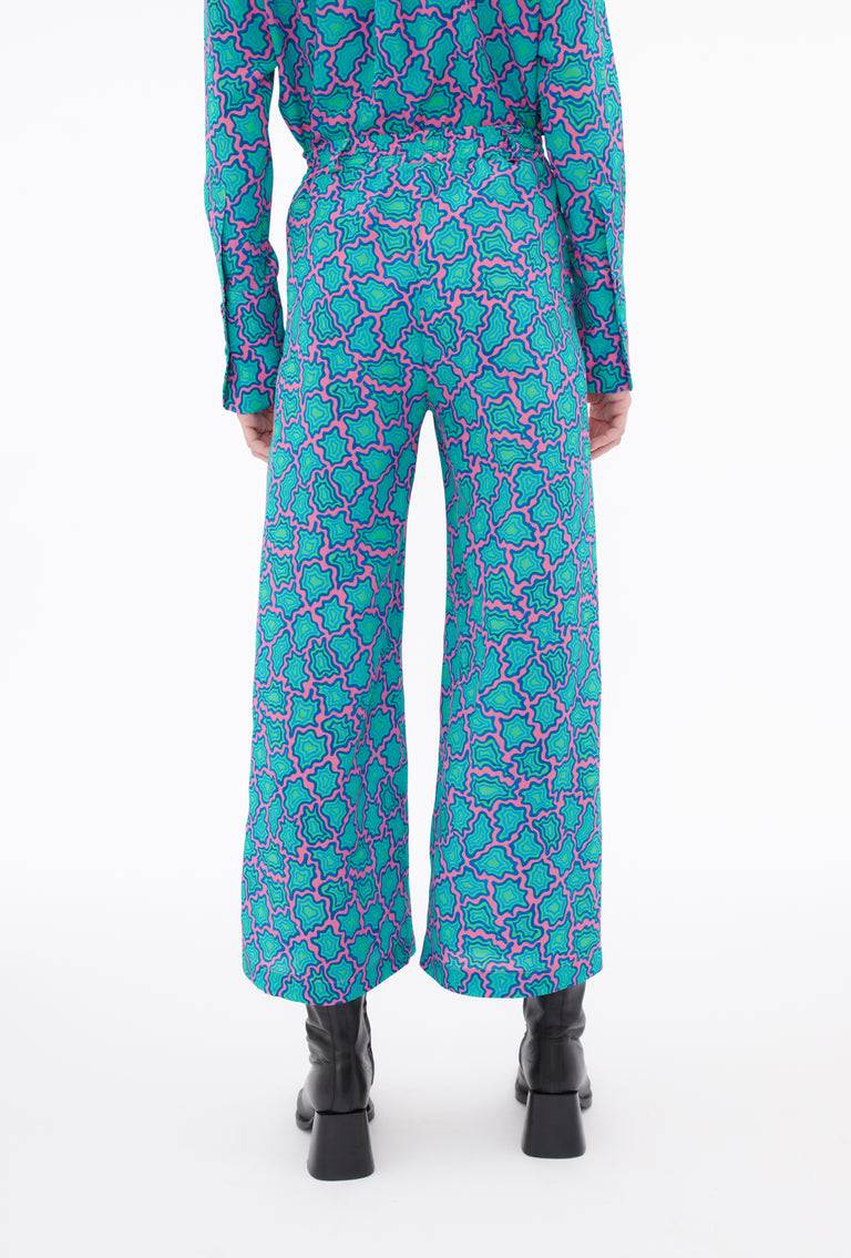 Odeeh Memphis Achats Crepe de Chine Hose, Carribean Green Bestseller