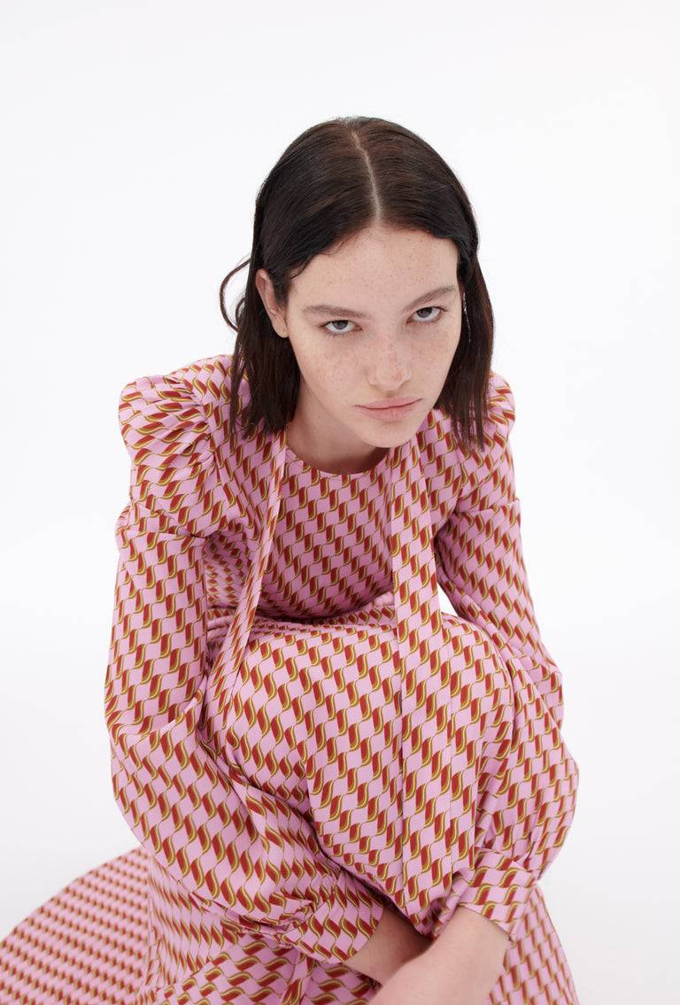 Odeeh Diagonal Waves Kleid, Candy Räumungsverkauf