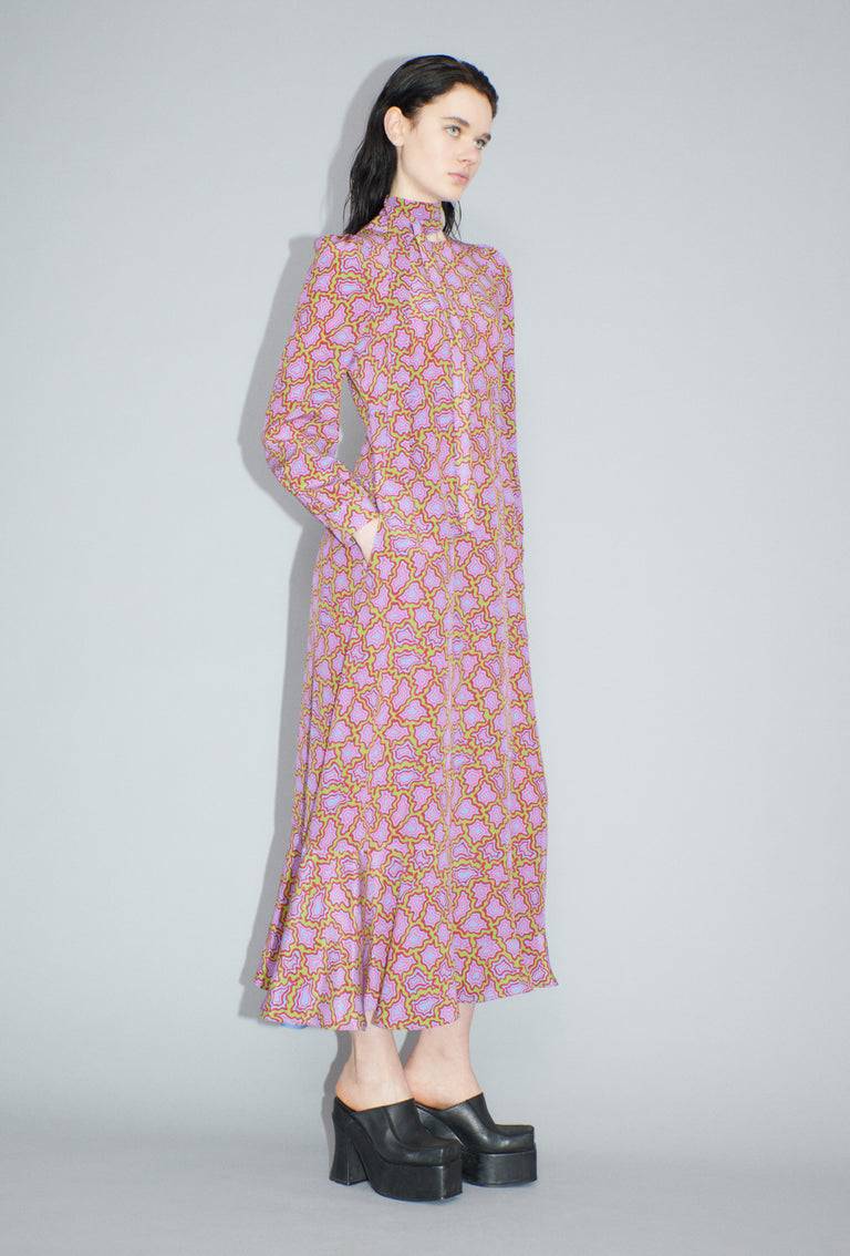 Odeeh Memphis Achats Crepe de Chine Kleid, Periwinkle Blue Tägliche Deals