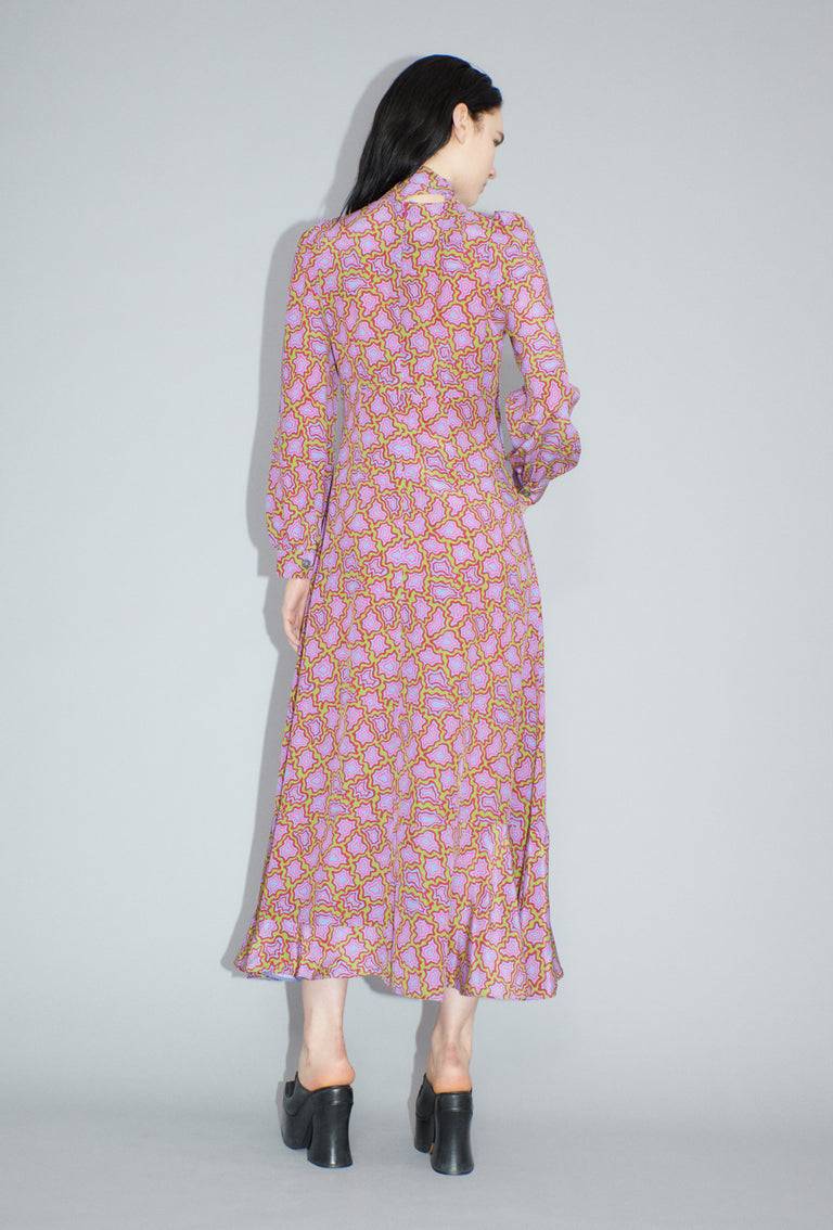 Odeeh Memphis Achats Crepe de Chine Kleid, Periwinkle Blue Tägliche Deals