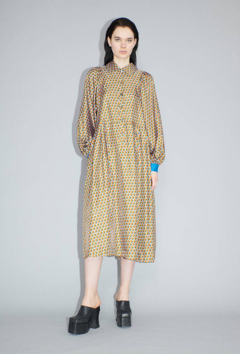 Odeeh Baisers Silk Twill Kleid, Saffran Sonderangebote
