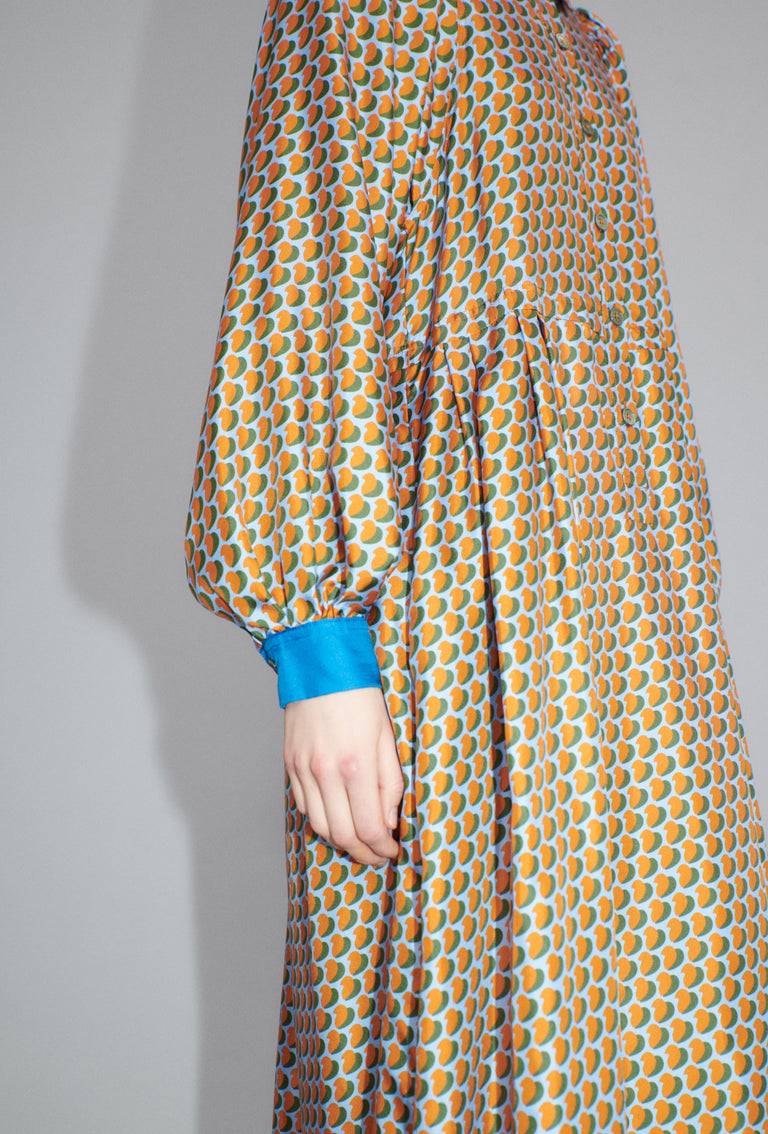 Odeeh Baisers Silk Twill Kleid, Saffran Sonderangebote
