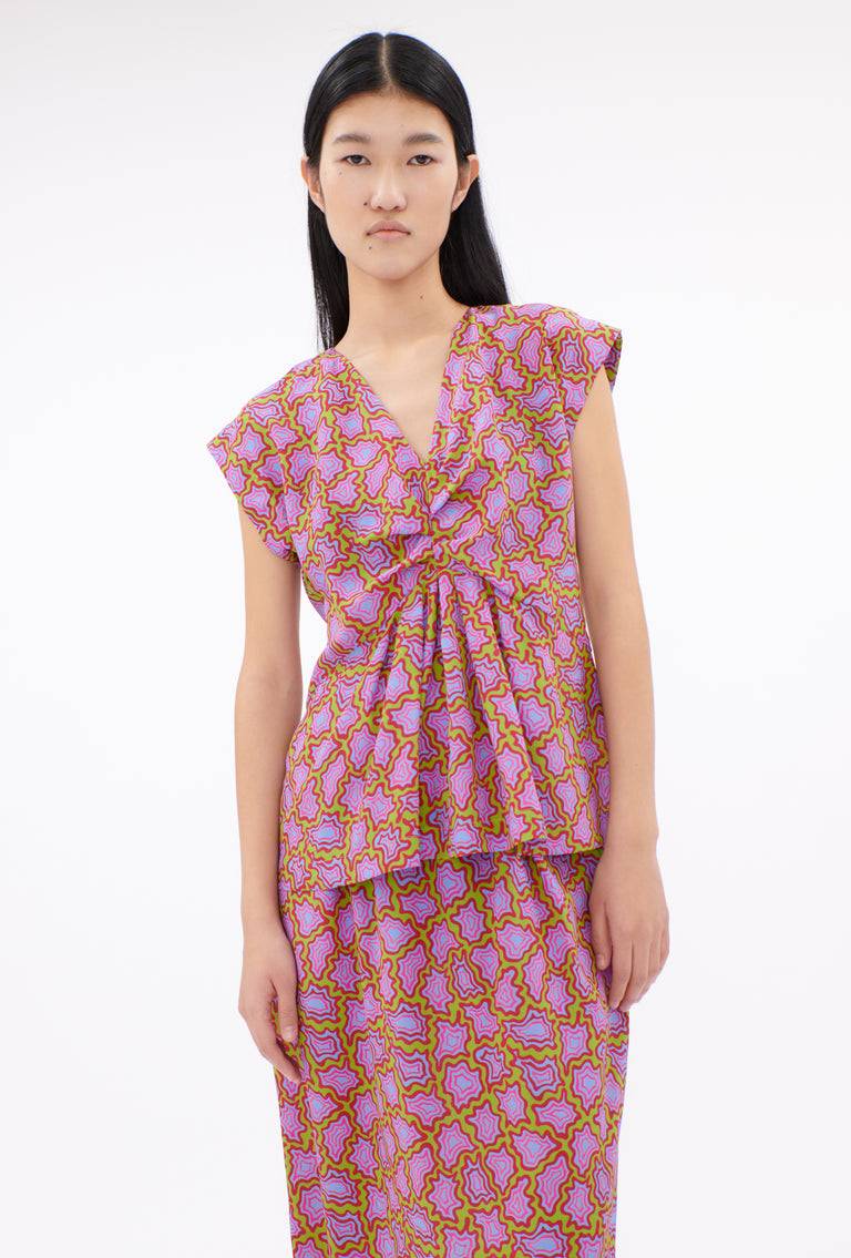 Odeeh Memphis Achats Crepe de Chine Bluse, Periwinkle Blue Tiefpreis