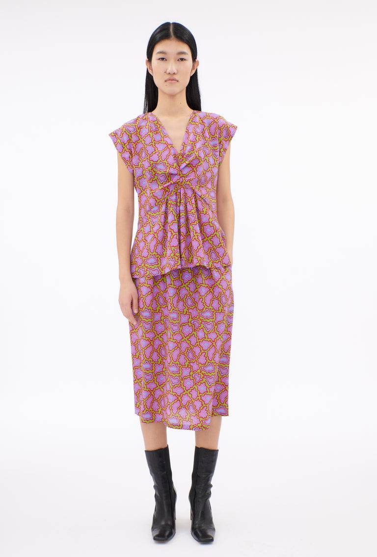 Odeeh Memphis Achats Crepe de Chine Bluse, Periwinkle Blue Tiefpreis