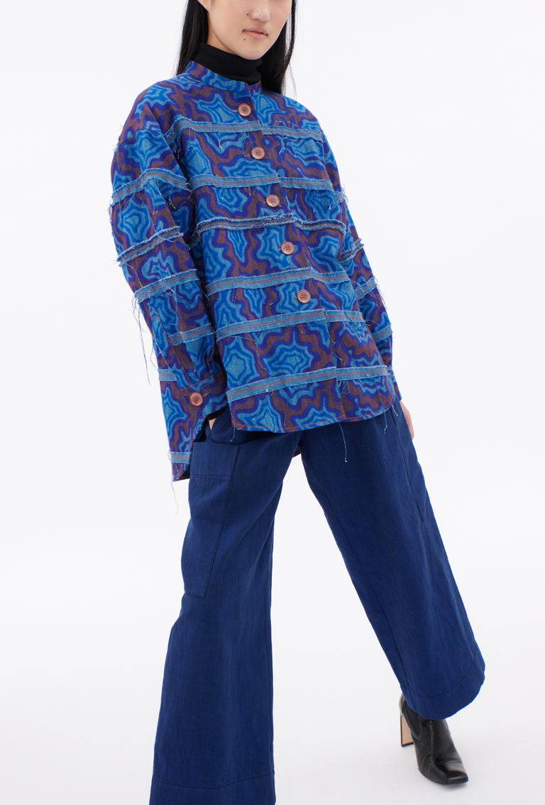 Odeeh Achats, Big Bluse, Light Indigo Begrenzte Freigabe