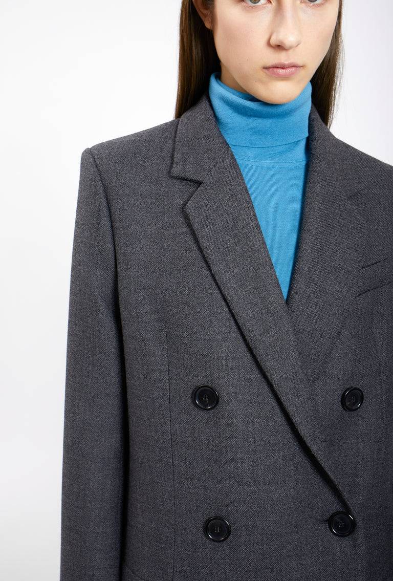 Odeeh Savile Row Wool Pique Mantel, Charcoal Letzte 3 Tage