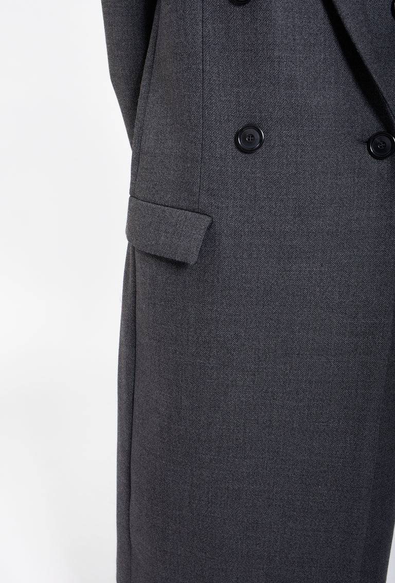 Odeeh Savile Row Wool Pique Mantel, Charcoal Letzte 3 Tage