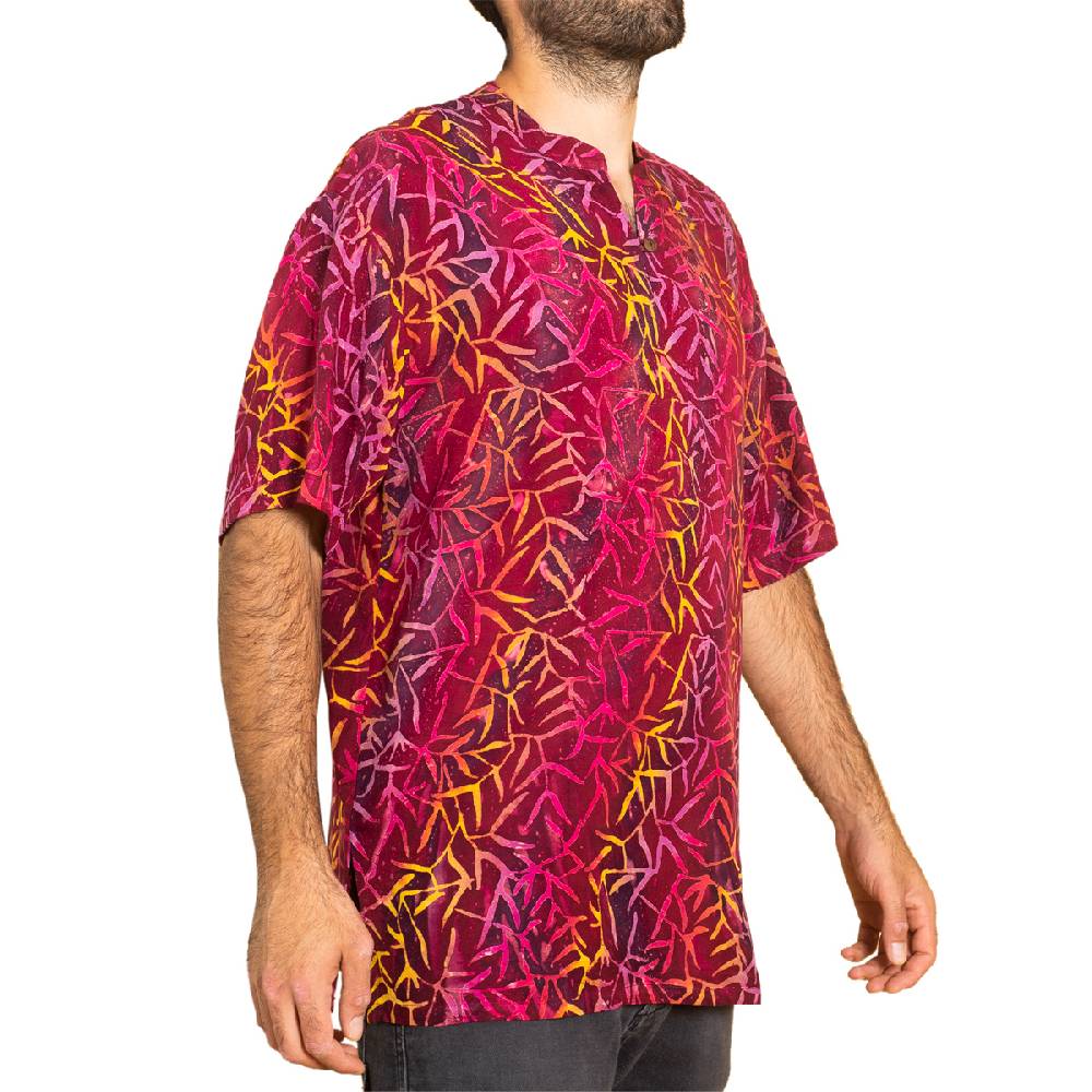 Panasiam Hemd Wachsbatik ohne Kragen Neueste Stile