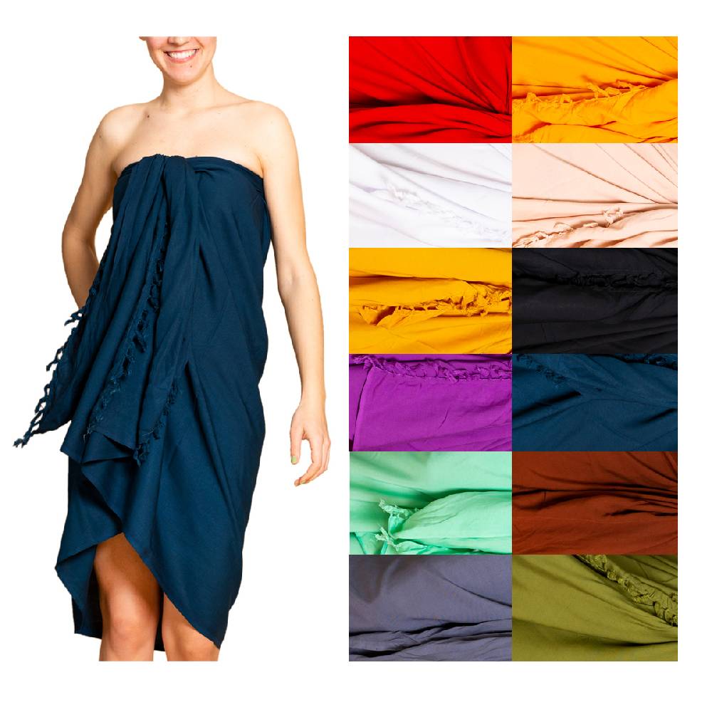 Panasiam Sarong unicolor in zwei Größen Bis zu 60% Rabatt