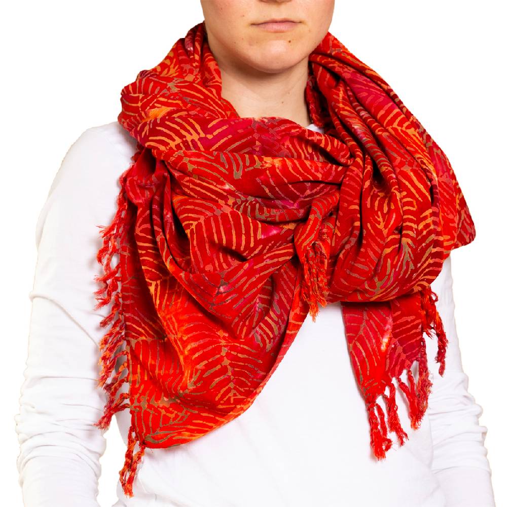 Panasiam Sarong Wachsbatik orangetöne Nur für heute