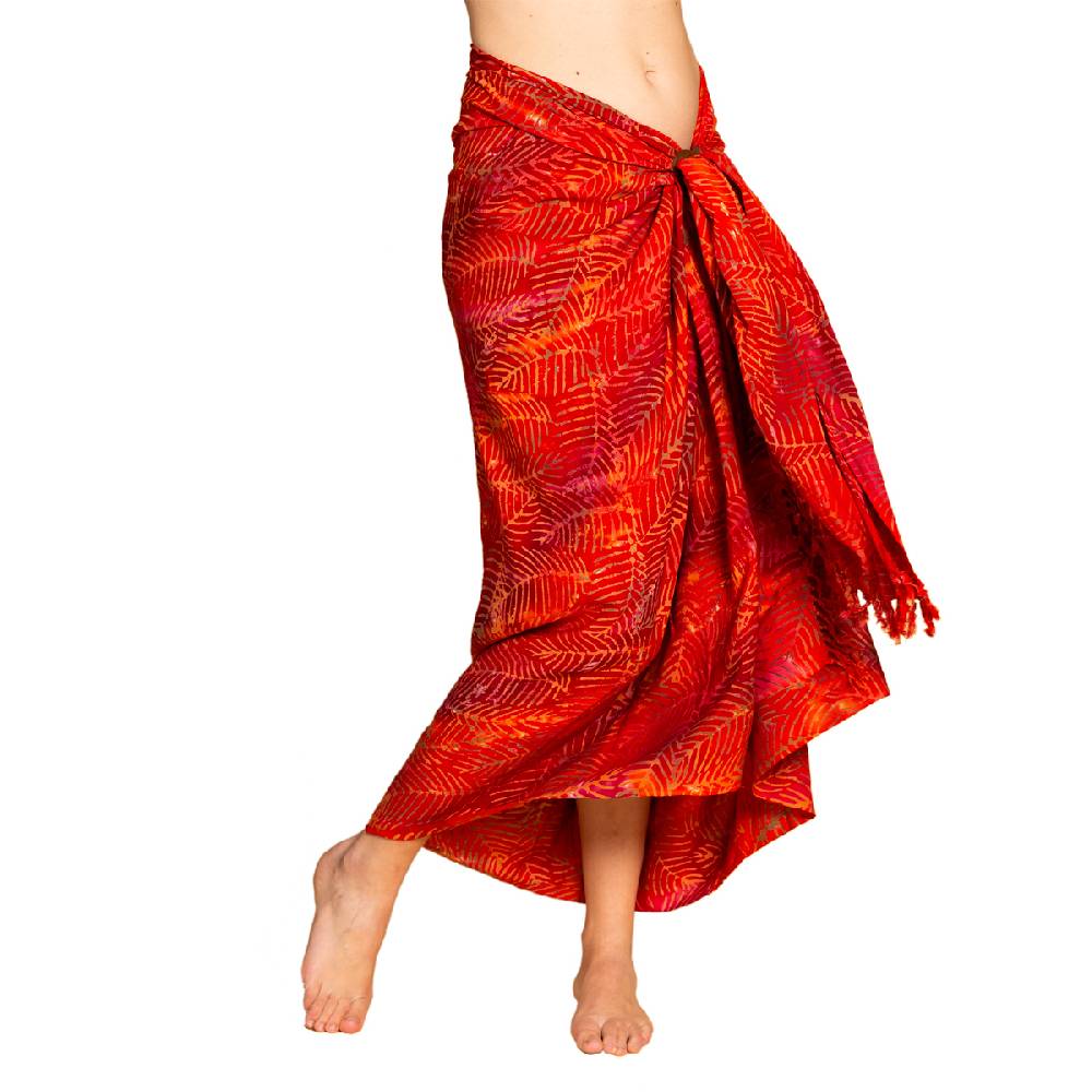 Panasiam Sarong Wachsbatik orangetöne Nur für heute
