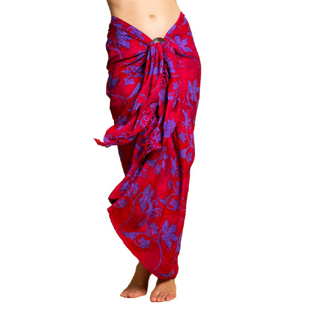 Panasiam Sarong Wachsbatik rottöne Sonderangebot der Fabrik
