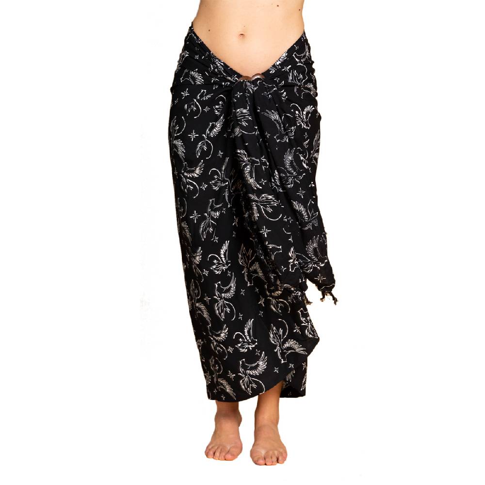 Panasiam Sarong Wachsbatik schwarz-weiß Clearance-Verkauf