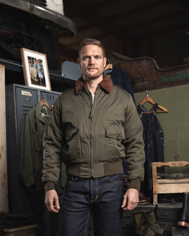 Pike Brothers 1943 B10 Flight Jacket olive drab Begrenztes Angebot