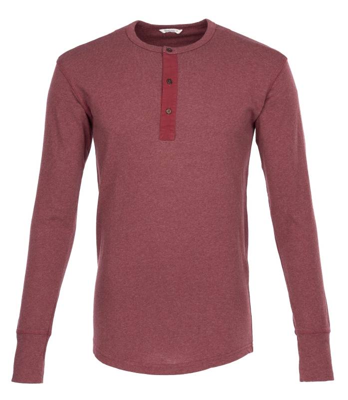 Pike Brothers 1927 Henley Shirt long sleeve granate red Riesige Ersparnisse
