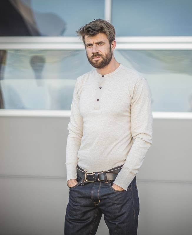 Pike Brothers 1927 Henley Shirt long sleeve fog brown Neueste Stile