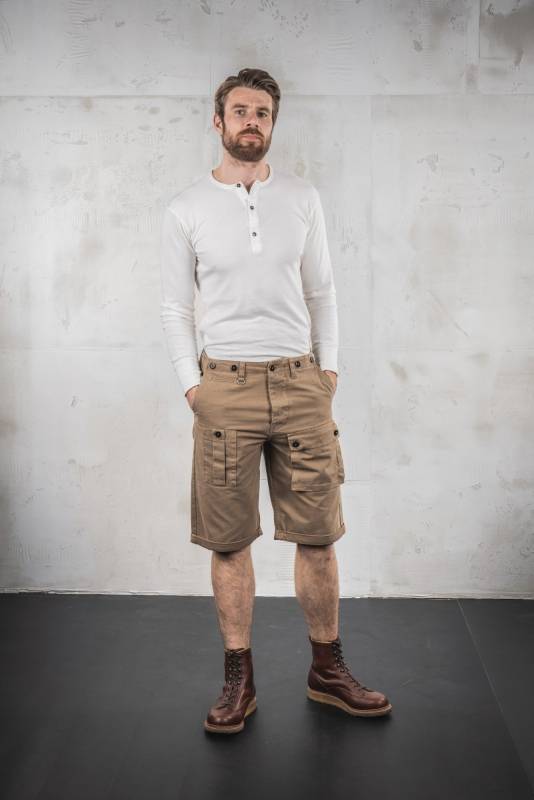 Pike Brothers 1927 Henley Shirt long sleeve fog brown Neueste Stile