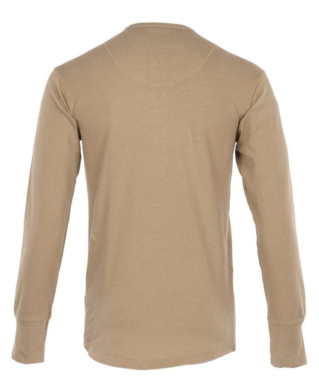 Pike Brothers 1927 Henley Shirt long sleeve Mojave beige Clearance-Verkauf