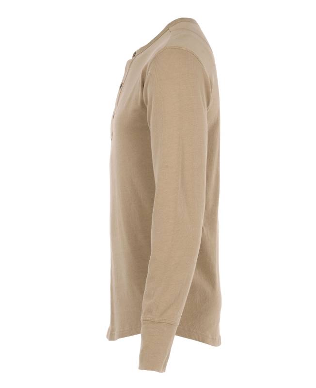 Pike Brothers 1927 Henley Shirt long sleeve Mojave beige Clearance-Verkauf