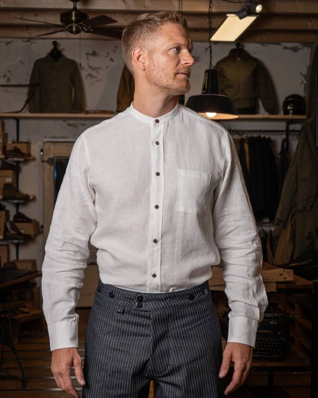 Pike Brothers 1923 Buccanoy Shirt linen ecru im Angebot