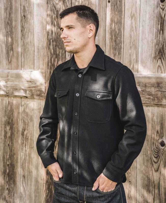 Pike Brothers 1943 CPO Shirt black wool Zeitlich begrenztes Angebot