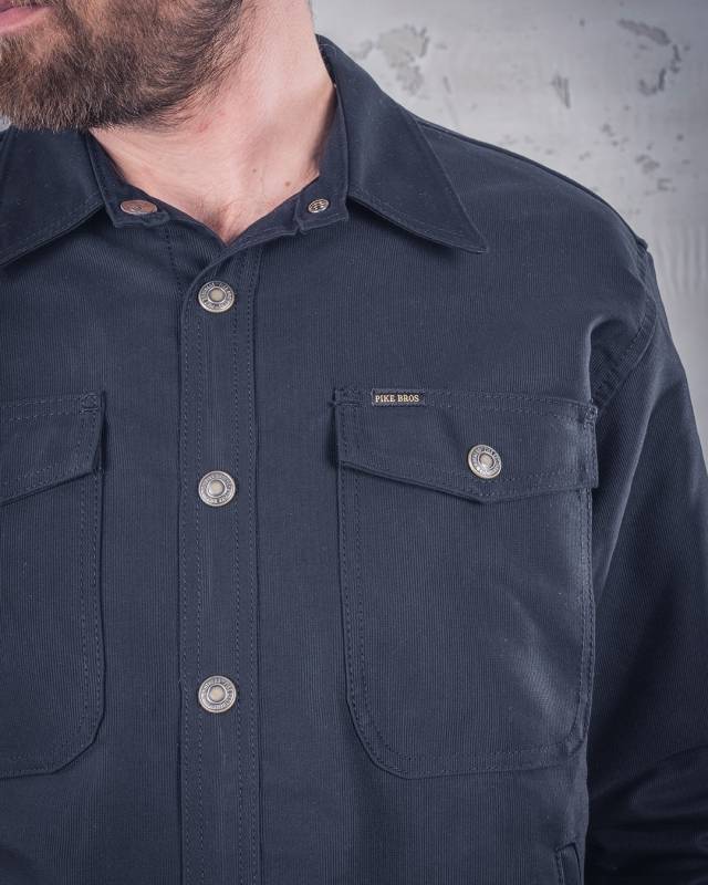 Pike Brothers 1967 CPO Shirt waxed blue Neueste Stile