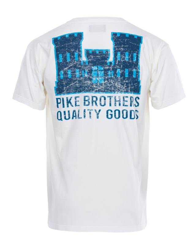 Pike Brothers 1969 Sports Tee Blue Castle Logo Print Angebote