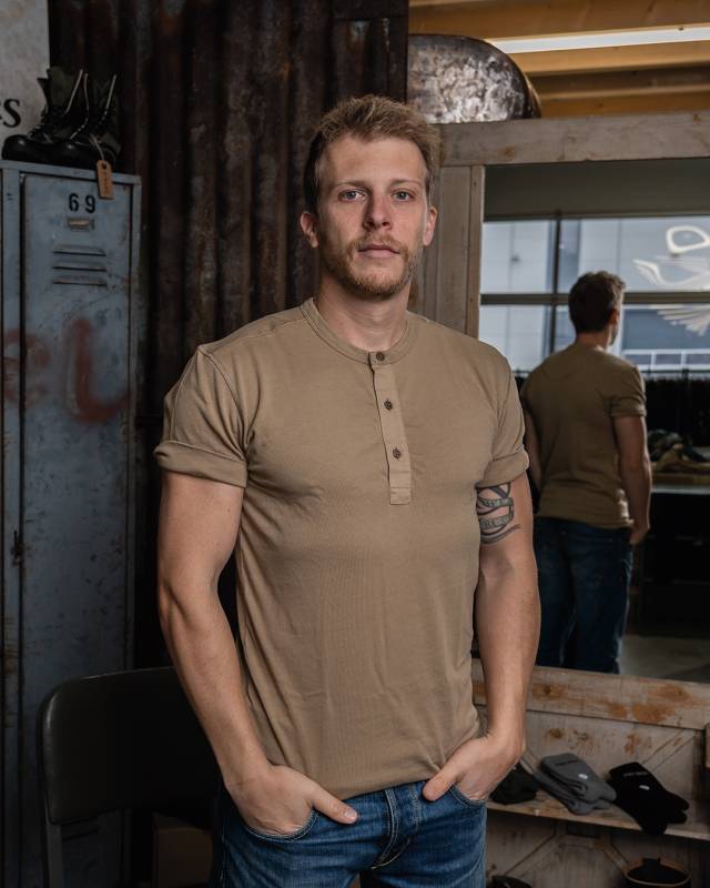 Pike Brothers 1927 Henley Shirt short sleeve Mojave beige Osterangebot
