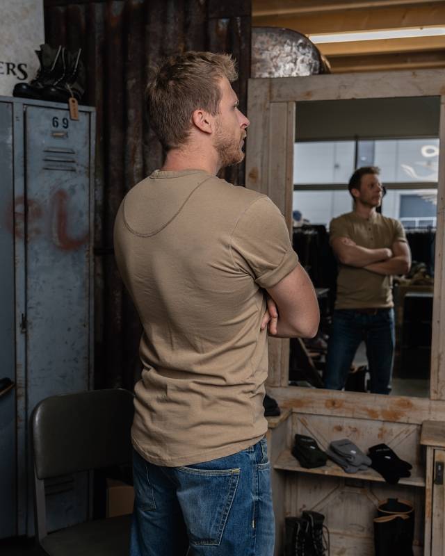 Pike Brothers 1927 Henley Shirt short sleeve Mojave beige Osterangebot