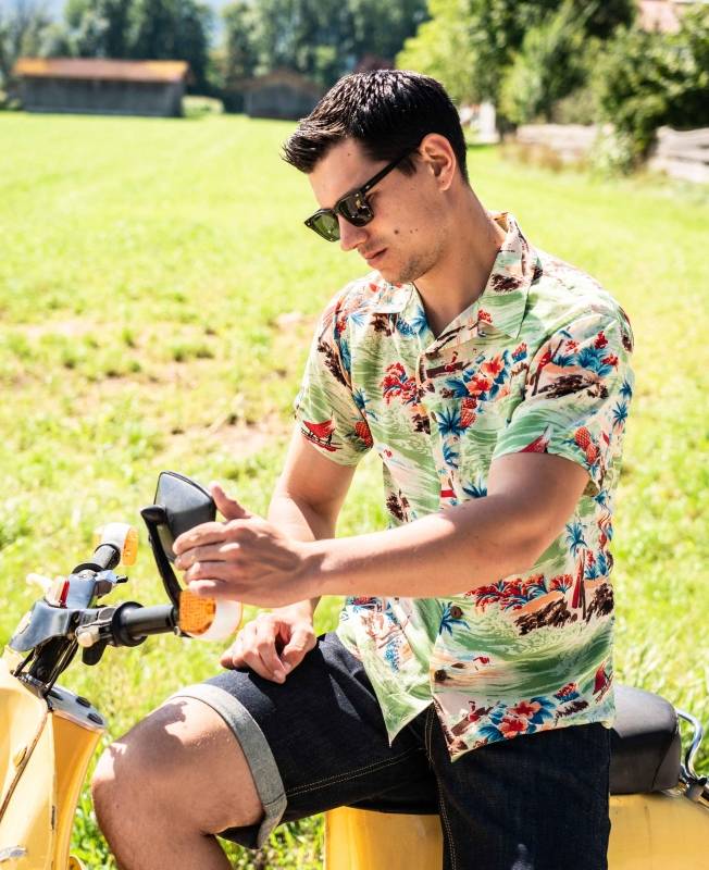 Pike Brothers 1947 Albert Shirt Short Sleeve Palima green Lagerräumung