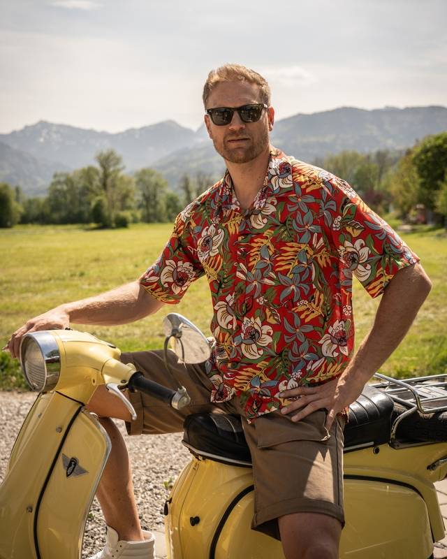 Pike Brothers 1937 Roamer Shirt short sleeve Naupaka red Exklusive Angebote