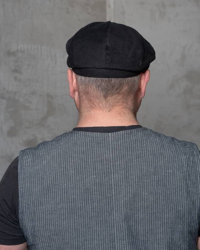 Pike Brothers 1928 Newsboy Cap Moleskin sulphur black Weihnachtsangebot