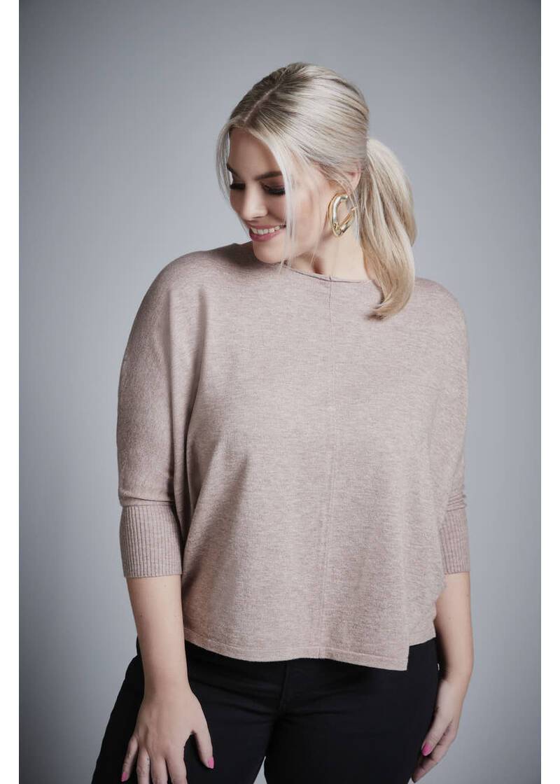 ROCK YOUR CURVES by Angelina Strickshirt in taupeArtikelnummer RYC-LCAK-0646-102 Rabatt