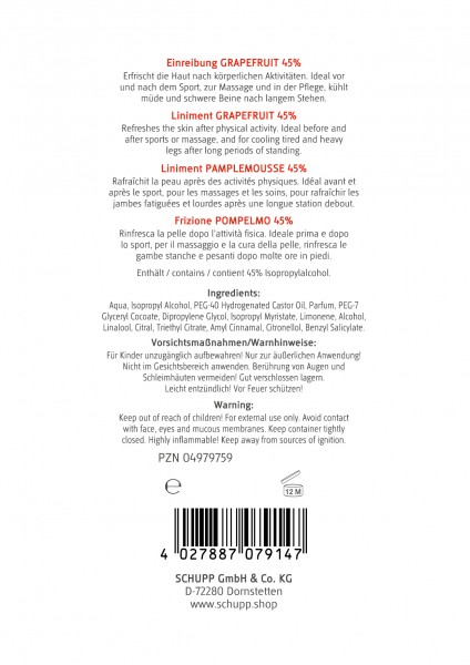 Schupp Einreibung Grapefruit 45% Super Rabatt