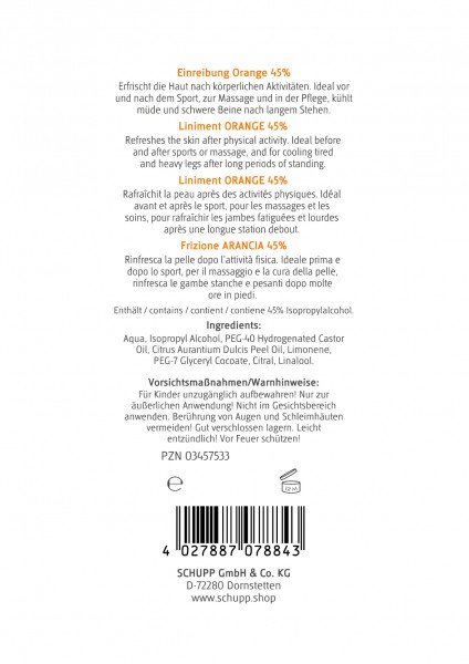 Schupp Einreibung Orange 45% 50% Rabatt mit kostenlosem Versand