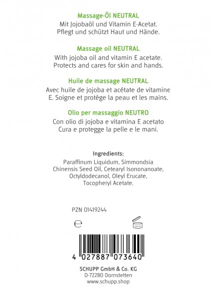 Schupp Massage-Öl Neutral zollfrei