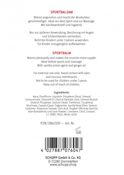 Schupp Sportbalsam wärmend Outlet