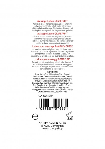 Schupp Massage-Lotion Grapefruit Neueste Mode