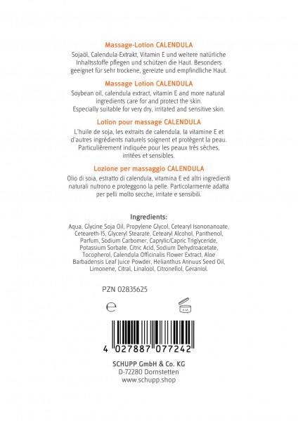 Schupp Massage-Lotion Calendula Online Outlet